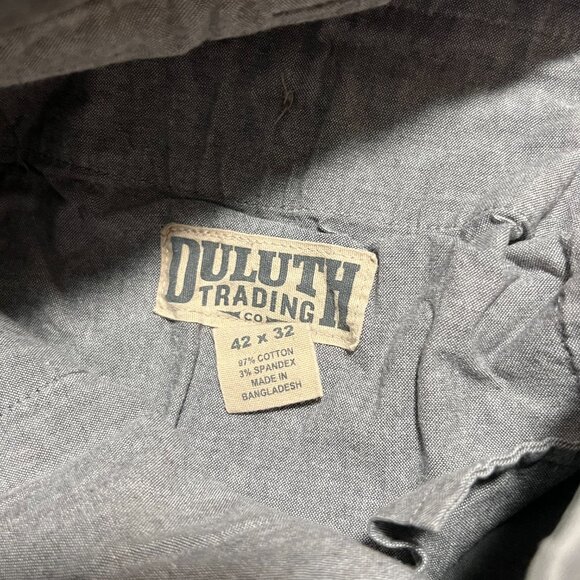 Duluth Trading Pants Flex Ballroom Khakis Comfy Casual Gray Men's size 42x32 - Picture 4 of 7